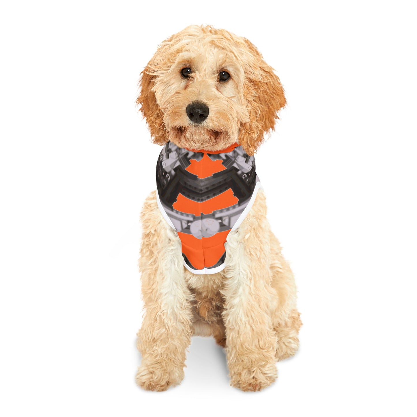 Sheevs PetLine: Pawfect Transport R1 Orange:  Trendy Pet Hoodie with Vibrant Graphic Design