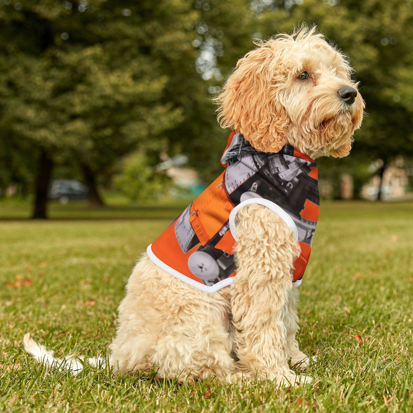 Sheevs PetLine: Pawfect Transport R1 Orange:  Trendy Pet Hoodie with Vibrant Graphic Design