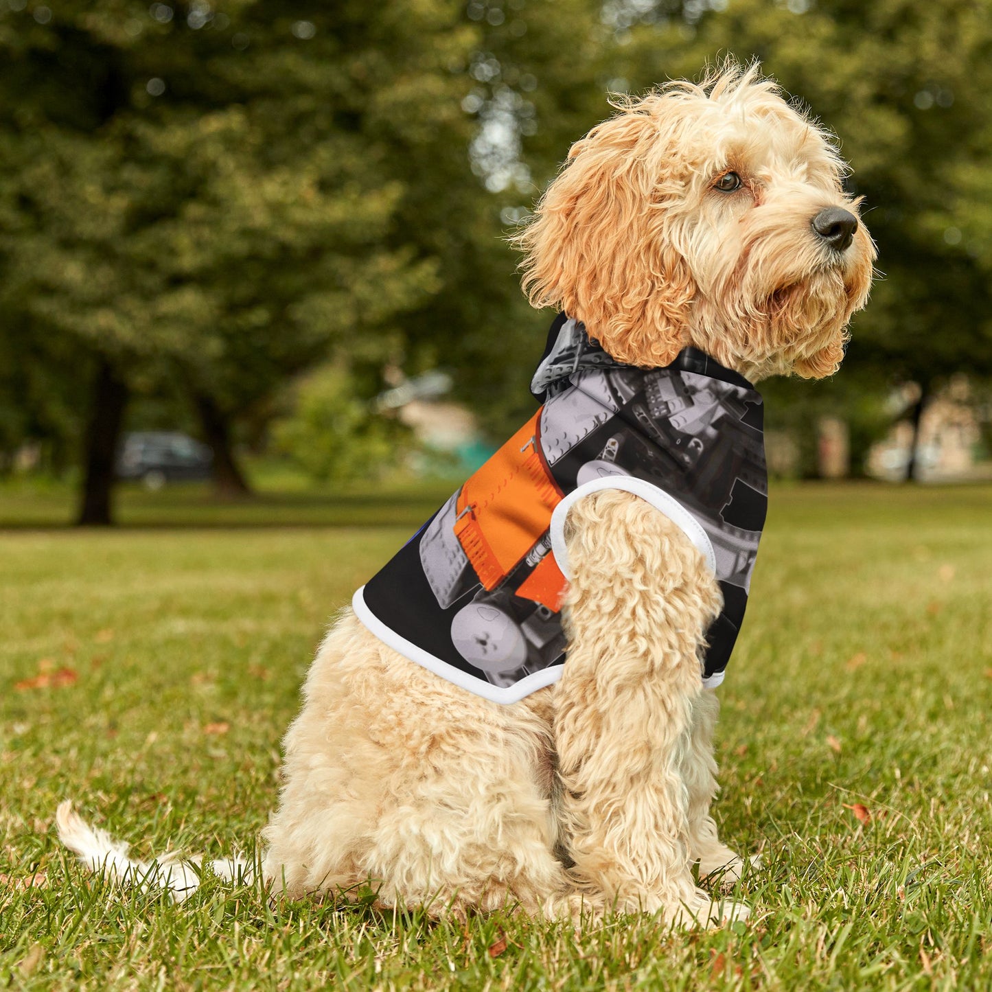 Sheevs PetLine: Pawfect Transport R1 Black:  Trendy Pet Hoodie with Vibrant Graphic Design