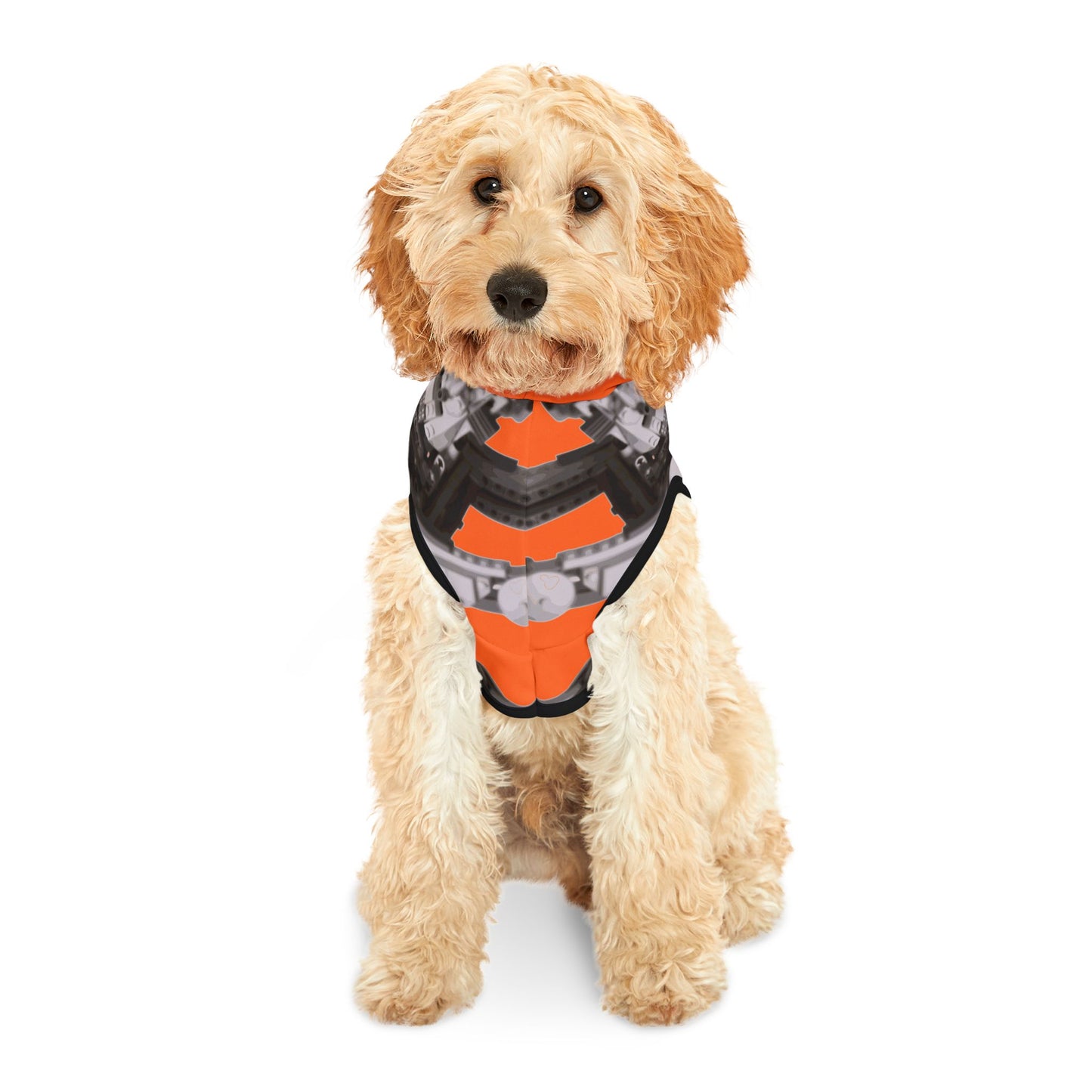 Sheevs PetLine: Pawfect Transport R1 Orange:  Trendy Pet Hoodie with Vibrant Graphic Design